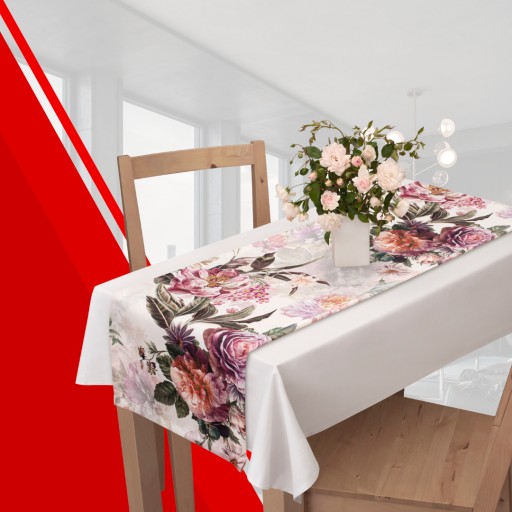 BIEŻNIK NA STÓŁ W KWIATY LIŚCIE 40x120 CM KWIATKI LIŚCIE RÓŻNE WZORY WYBÓR