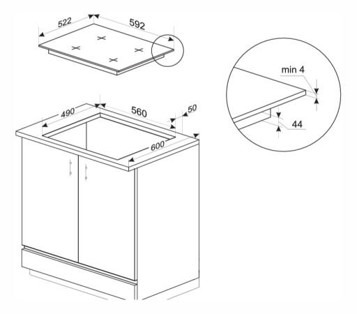 Комплект AMICA ED37214B+AMGB20E2GB+OMP6254BG
