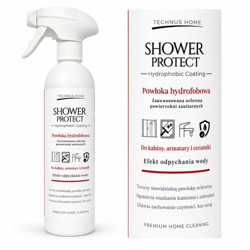 Гидрофобное покрытие ShowerProtect 500 мл защита душевой кабины от подтеков и накипи