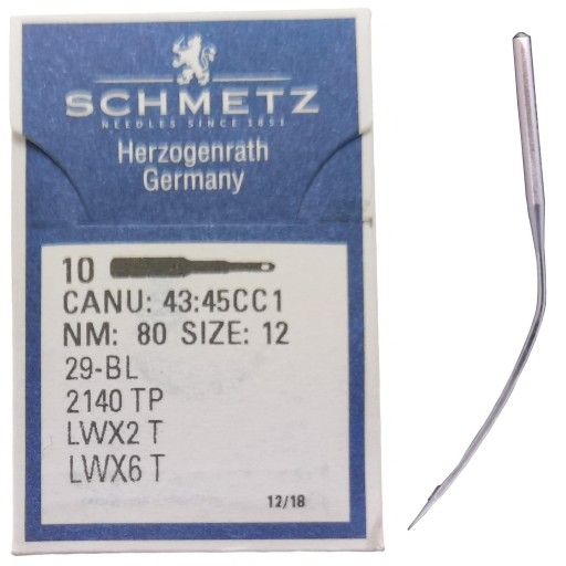 Иглы Schmetz для швейных машин, изогнутые 2140TP 80 - 10