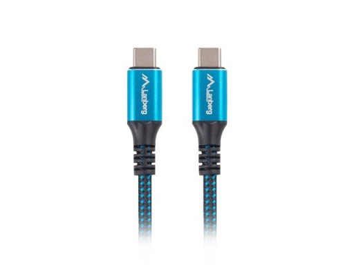 КАБЕЛЬ USB-C M/M USB4 1,2 М 100 Вт 8K 30 Гц ЧЕРНО-СИНИЙ LANBERG