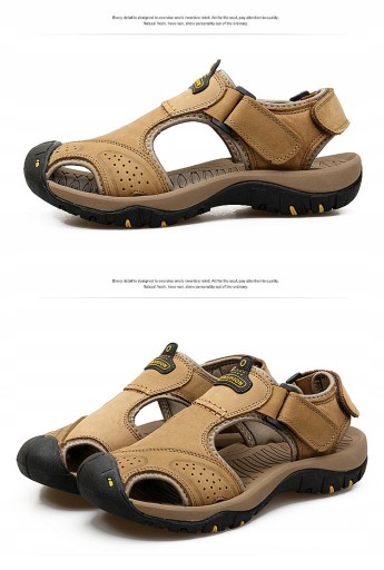 SANDAŁY MĘSKIE BUTY TREKKINGOWE SKÓRA NATURALNA