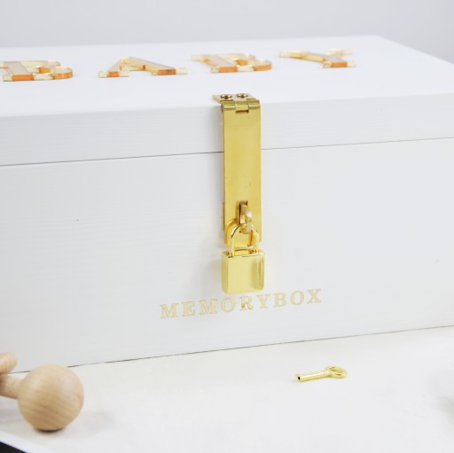 Pudełko Wspomnień na kłódkę Prezent na Chrzest Memory Box oh BABY dziecko