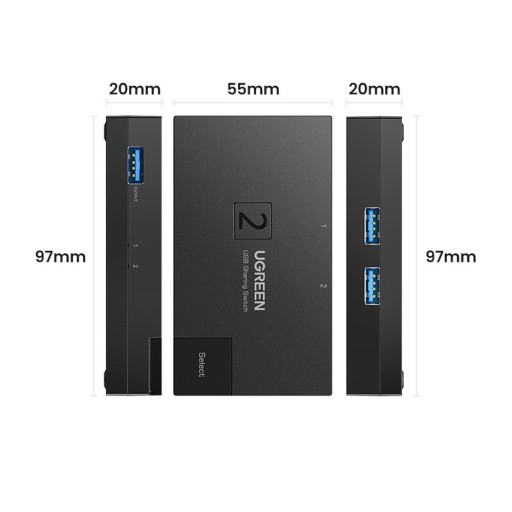 UGREEN SWITCH ДВУСТОРОННИЙ ПЕРЕКЛЮЧАТЕЛЬ USB 3.0 ДЛЯ КОМПЬЮТЕРА