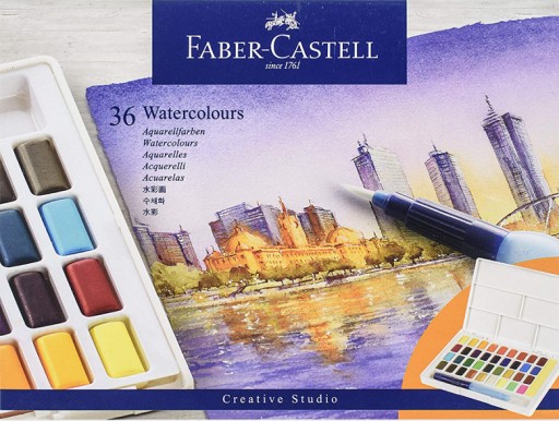 Акварельные краски Faber-Castell в кубиках, 36 цв.