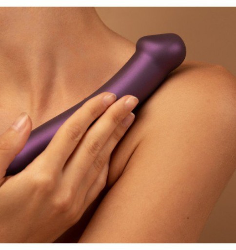 STRAP-ON ME Wibrujące Dildo Metallic Shine Purple