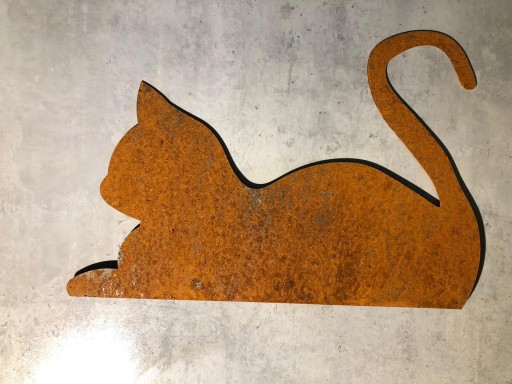 Садовое украшение для сидящего кота Corten Rust Art