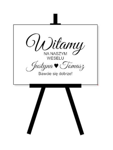 Naklejki tablica powitalna gości wesele 4 kolory