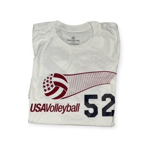 Adidas USA VOLLEYBALL 52 M белая мужская футболка