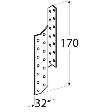 LK1 ŁĄCZNIK KROKWIOWY CIESIELSKI 170x32 LEWY 1szt