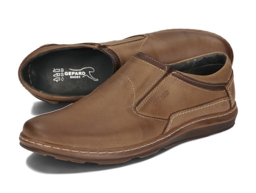 Moccasins Мужские ботинки сдвинули кожа 021 коричневый 46