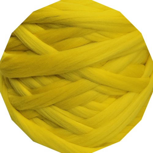 Wełna czesankowa czesanka * CYTRYNA * 100g