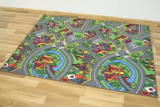 DYWAN DLA DZIECKA MIASTO DROGA ULICZKI ULICE PLAC BUDOWY O-RALLY 100x150 cm