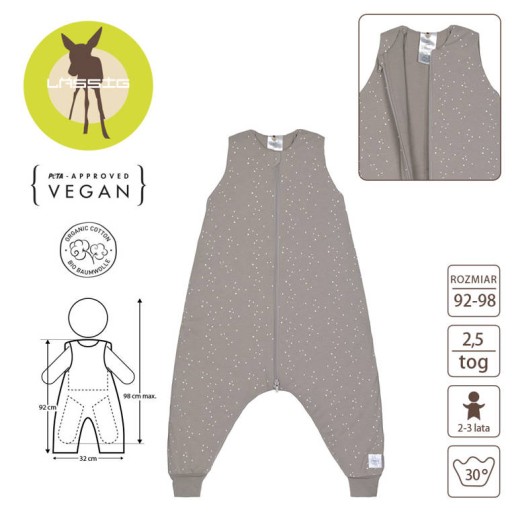 LASSIG ŚPIWOREK Z NOGAWKAMI ORGANIC COTTON Taupe 2-3l 2.5TOG