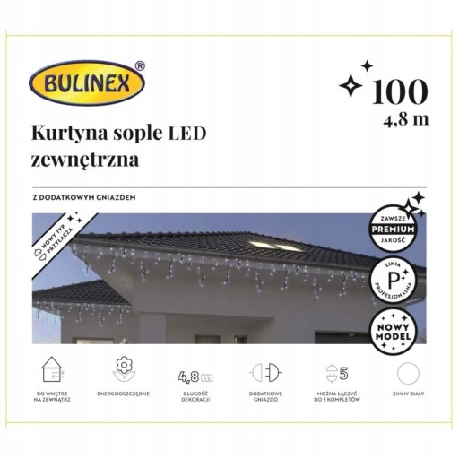 BULINEX ШТОРА ICILS LED 100L ВНЕШНИЙ белый 75-652