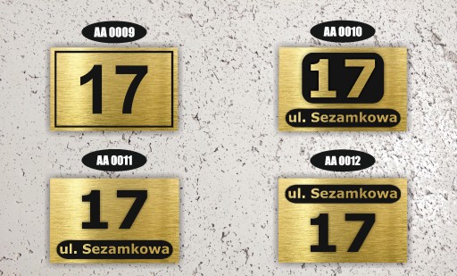 АДРЕСНАЯ ТАБЛИЧКА С НОМЕРОМ ДОМА 32x21 см Золото + ПРОСТАВКИ