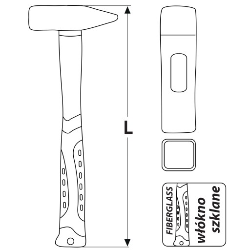 MŁOTEK ŚLUSARSKI 800G WŁÓKNO SZKLANE