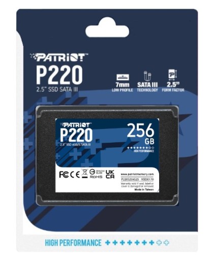 Твердотельный накопитель P220, 256 ГБ, 550/490 МБ/с, SATA III 2.5