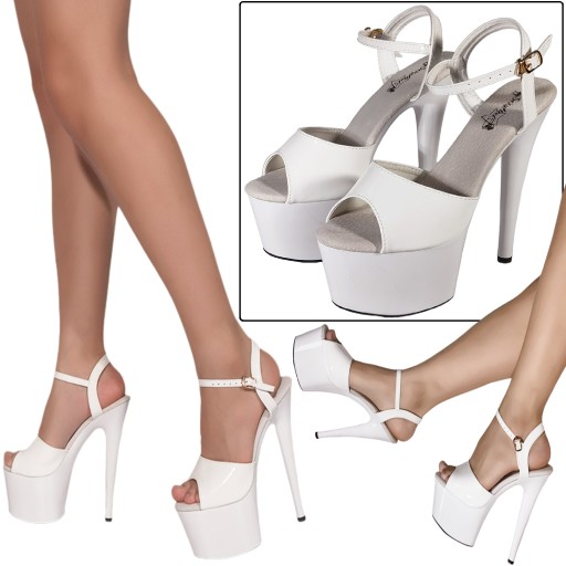 ЖЕНСКИЕ ТУФЛИ НА ПЛАТФОРМЕ, СЕКСУАЛЬНЫЕ БЕЛЫЕ ВЫСОКИЕ ТУФЛИ SexyHeels, размер 37