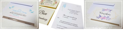 BONY PODARUNKOWE UPOMINKOWE voucher ŚWIĄTECZNE KOPERTA PAKIET 25 SZTUK