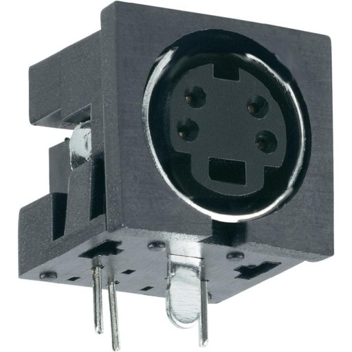 ГСВХС-Д-4П Розетка DIN-mini SVHS, 4 контакта, угловая, для печати (тип 4)