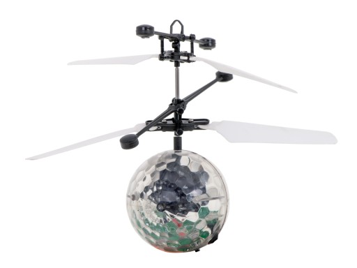 LATAJĄCA ŚWIECĄCA KULA DISCO LED STEROWANA RĘKĄ ROBOT CZUJNIK RUCHU DRON