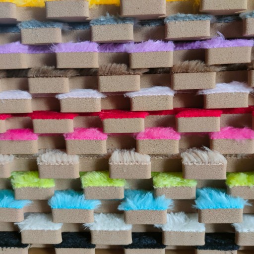 Mata fitness do ćwiczeń składana puzzle fioletowy