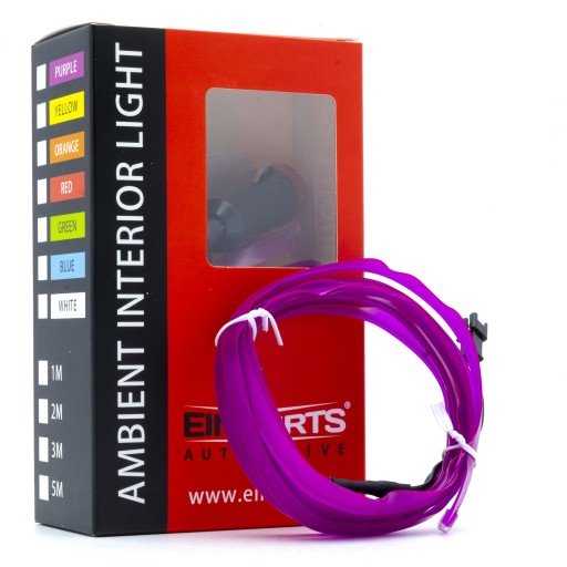 ŚWIATŁOWÓD LED DO SAMOCHODU EL WIRE FIOLETOWY 2 M