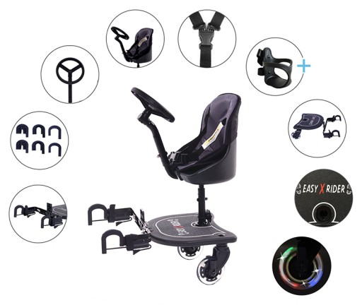 Удлинитель для коляски с сиденьем и рулем Universal 2in1 Easy X Rider V1