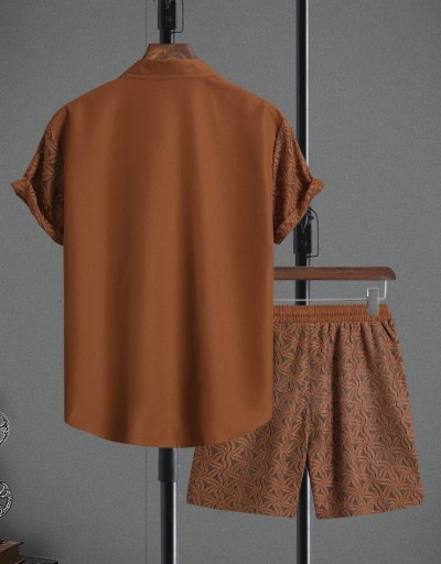 SHEIN КОРИЧНЕВЫЙ КОМПЛЕКТ, РУБАШКА И ШОРТЫ XXL ŁHA