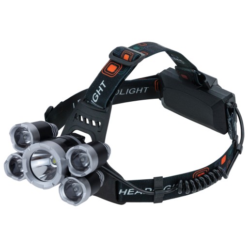 МОЩНАЯ ФАРА 5 x LED T6 АККУМУЛЯТОРНАЯ ФАРА CREE