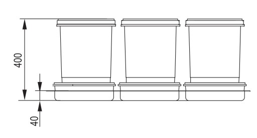 Kosz na śmieci PRAKTIKO sortownik REJS segregator do szuflady 80 cm 3x20L