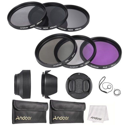 Andoer 49mm Lens Filter Kit UV+CPL+FLD+ND(ND2 ND4