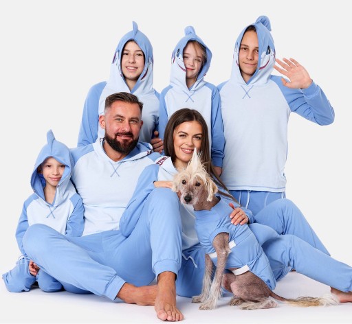 Костюм акулы с капюшоном, хлопковая пижама L