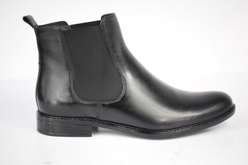 BUTY SZTYBLETY MĘSKIE SKÓRA CZARNE 44 29,5 cm PAN