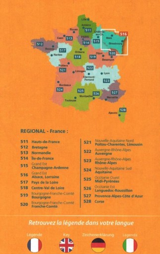 ALZACJA I LOTARYNGIA MAPA SAMOCHODOWA 516 MICHELIN