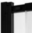 NT Шторка для ванны 100x150 SENSI BLACK наклонно-раздвижная, открывающаяся черная