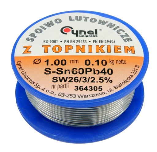 ПРИПАЯНАЯ СВЯЗКА TIN SN60PB40 1MM 100G
