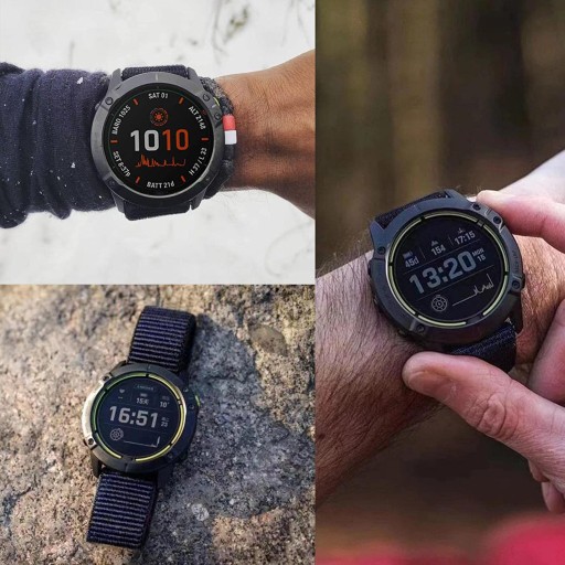 Нейлоновый ремешок UltraFit V2 22 мм для GARMIN Fenix ​​5 6 7 Epix 2 Pro — черный