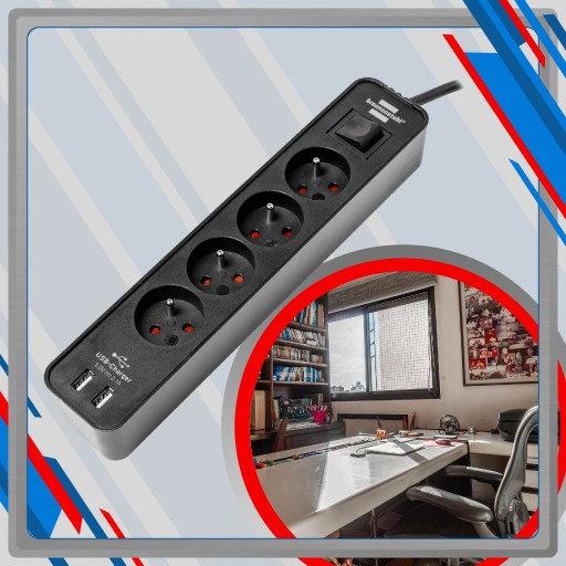 РАЗЪЕМ ПИТАНИЯ 1,5 М 4 USB РОЗЕТКИ BRENNENSTUHL