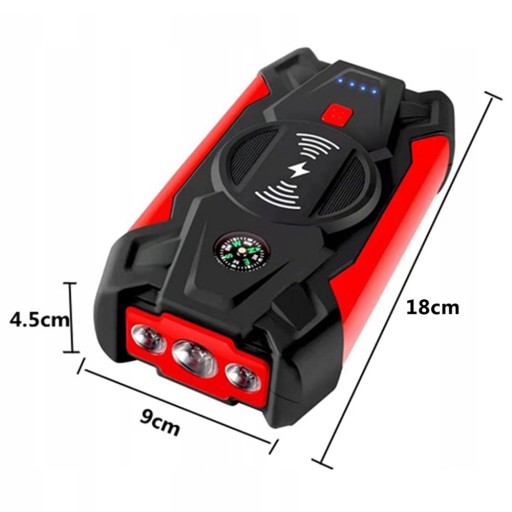 URZĄDZENIE ROZRUCHOWE DO SAMOCHODU ZESTAW PRZENOŚNY 20000mAh 12 V