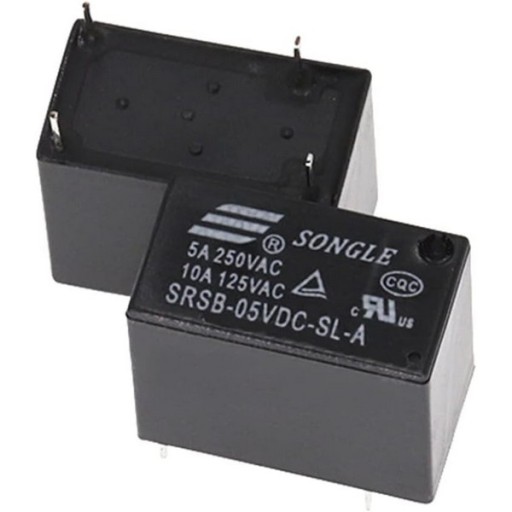 SONGLE SRSB-05VDC-SL-A силовое реле 5А - 5В - 4PIN - 250В AC контакты