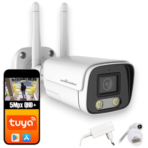 БЕСПРОВОДНАЯ WIFI НАРУЖНАЯ IP-КАМЕРА 5MPX ПРИЛОЖЕНИЕ TUYA ANOMATEC