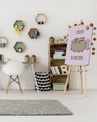 Obraz płótno Pusheen Wierzę w Jednorożce 60x80 cm