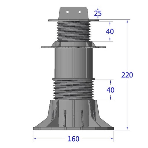 опора для балок, регулируемая подкладка 140-220 мм.