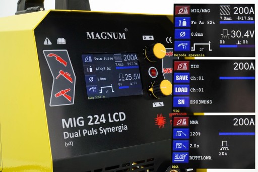 Spawarka migomat MAGNUM DUAL PULS SYNERGIA MMA LCD