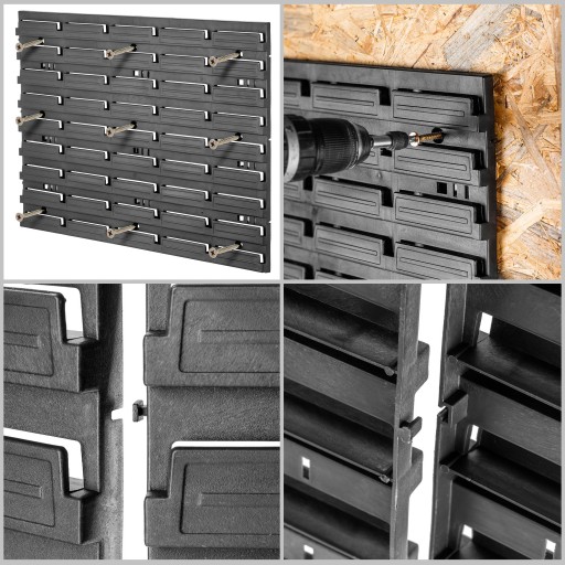 ИНСТРУМЕНТАЛЬНАЯ ДОСКА СТЕНА ДЛЯ МАСТЕРСКОЙ 78x78см 63 EL GARAGE TRAYS КОНТЕЙНЕРЫ