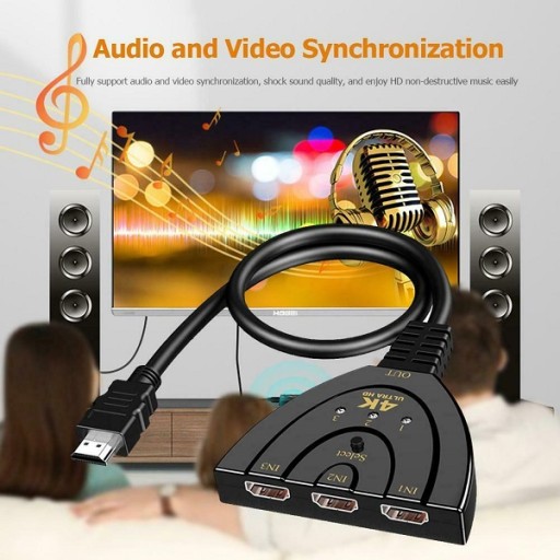 Переключатель HDMI-сплиттер 3x1 3 порта 4K-сплиттер