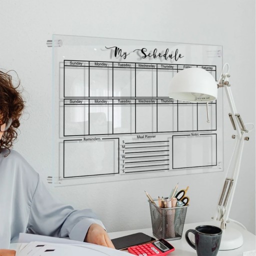 Acrylic Calendar Wall Calendar Clear Whiteboard for Wall White Boards
