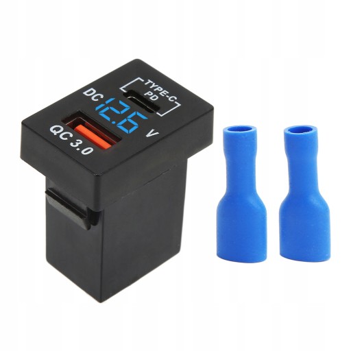 АВТОМОБИЛЬНОЕ ЗАРЯДНОЕ УСТРОЙСТВО QC3.0+PD USB 12-24В С РАЗЪЕМОМ ДЛЯ ЗАРЯДКИ ВОЛЬТМЕТРА